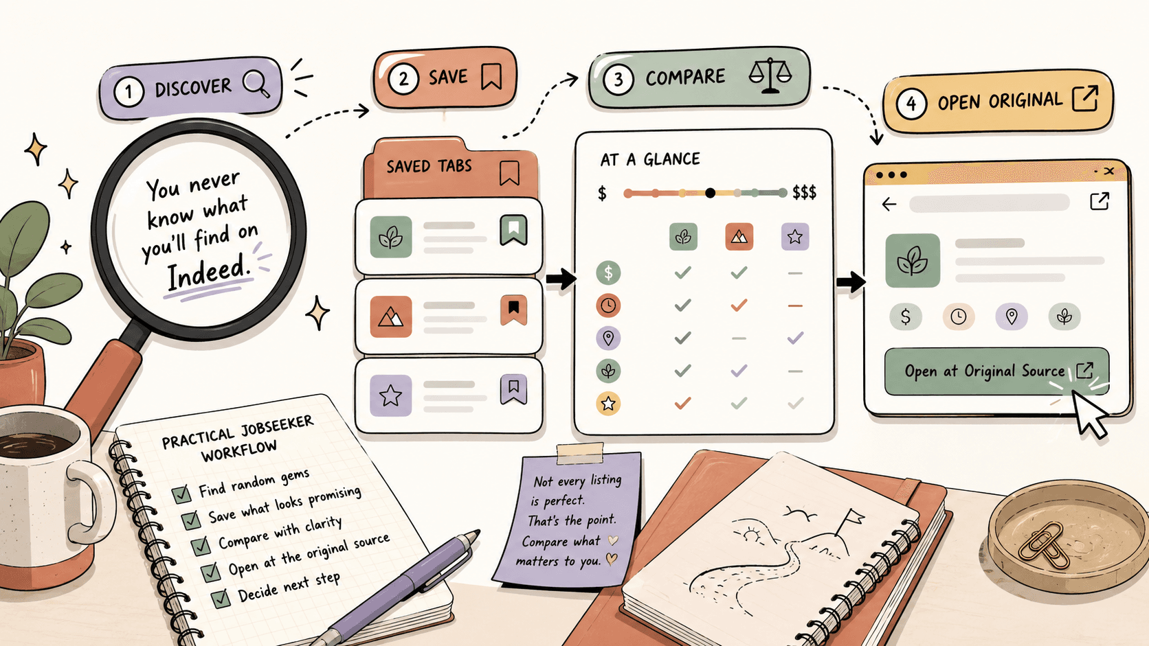 Editorial illustration for What to Do When Indeed Job Listings Feel Random: A Practical Jobseeker Workflow
