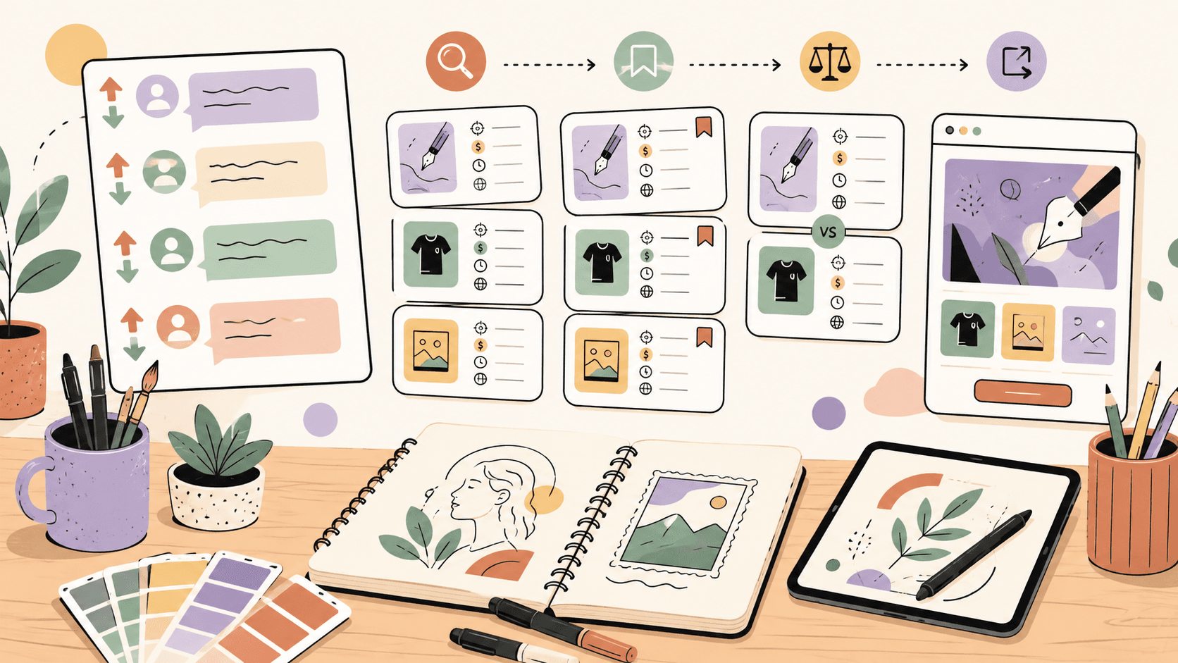 Editorial illustration for Best Freelance Platforms for Graphic Designers and Illustrators
