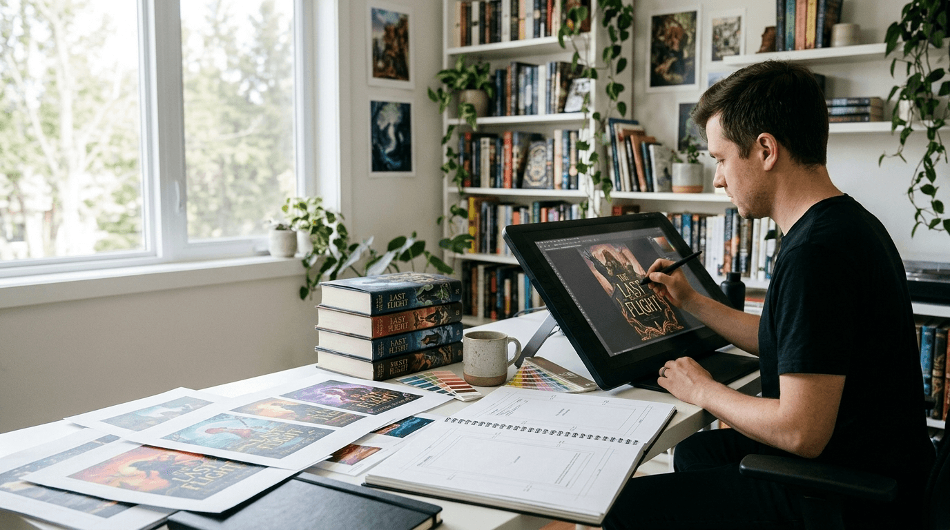 Editorial illustration for Best Sites to Find Book Cover Design Jobs (2026): Who Each Suits and How to Land a First Gig