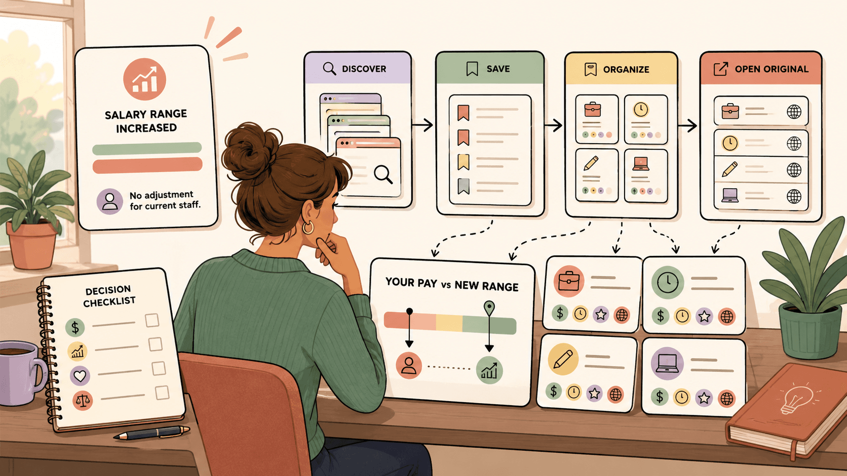 Editorial illustration for Company Raised the Salary Range for Your Job but Won’t Raise Your Pay: What Should You Do?
