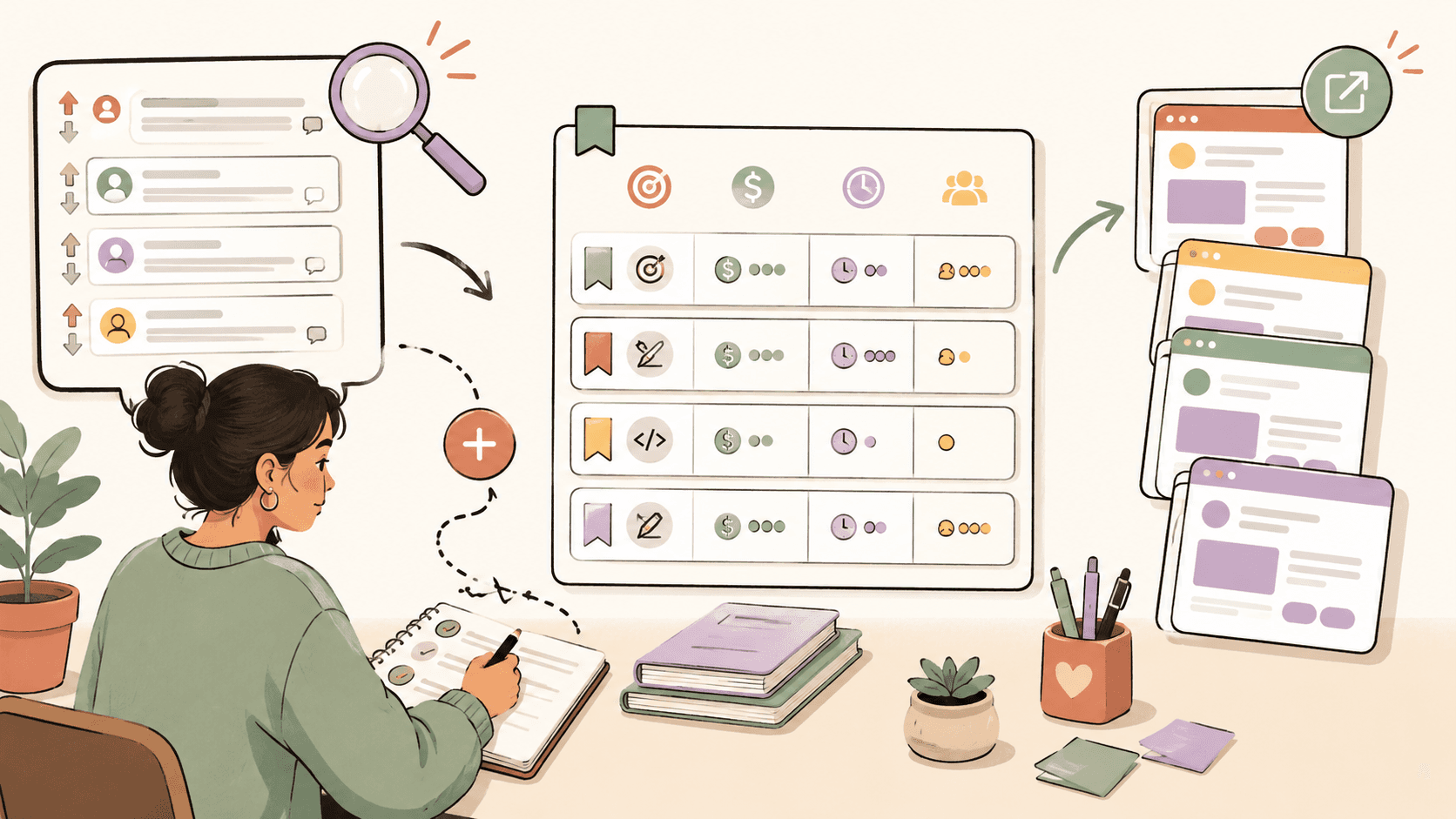 Editorial illustration for How to Compare Freelance Work from Community Posts Without Opening 50 Tabs