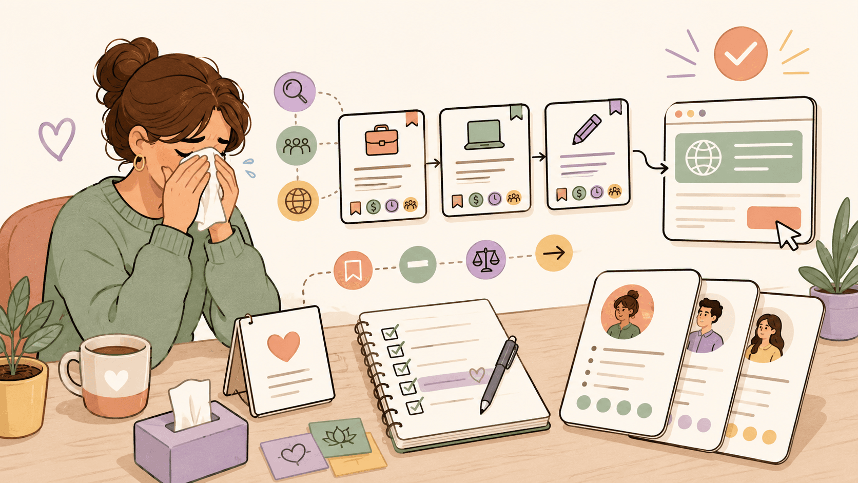Editorial illustration for I Cried During My Job Interview. What Should I Do Next?