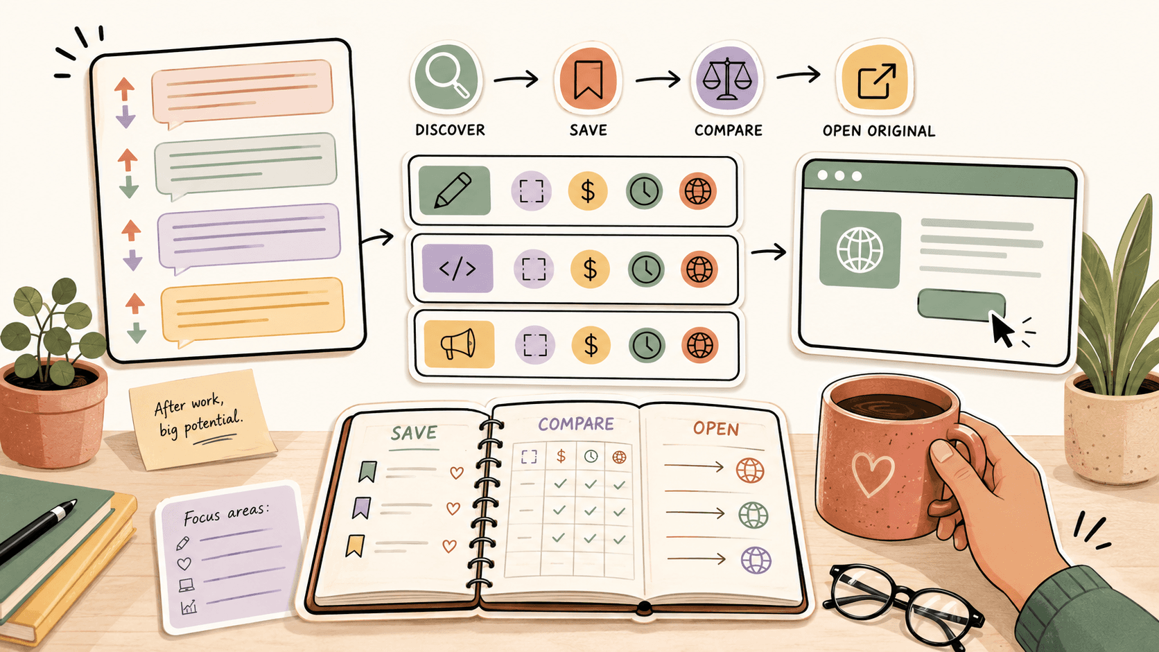 Editorial illustration for How to Find Side Income Opportunities After Work — A Practical Guide