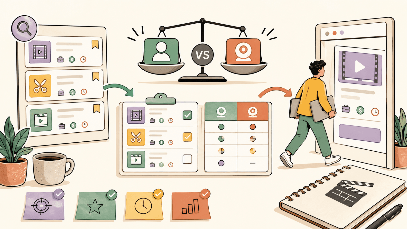 Editorial illustration for Fiverr vs Upwork for Video Editing: Which Platform Is Better for Freelance Work?