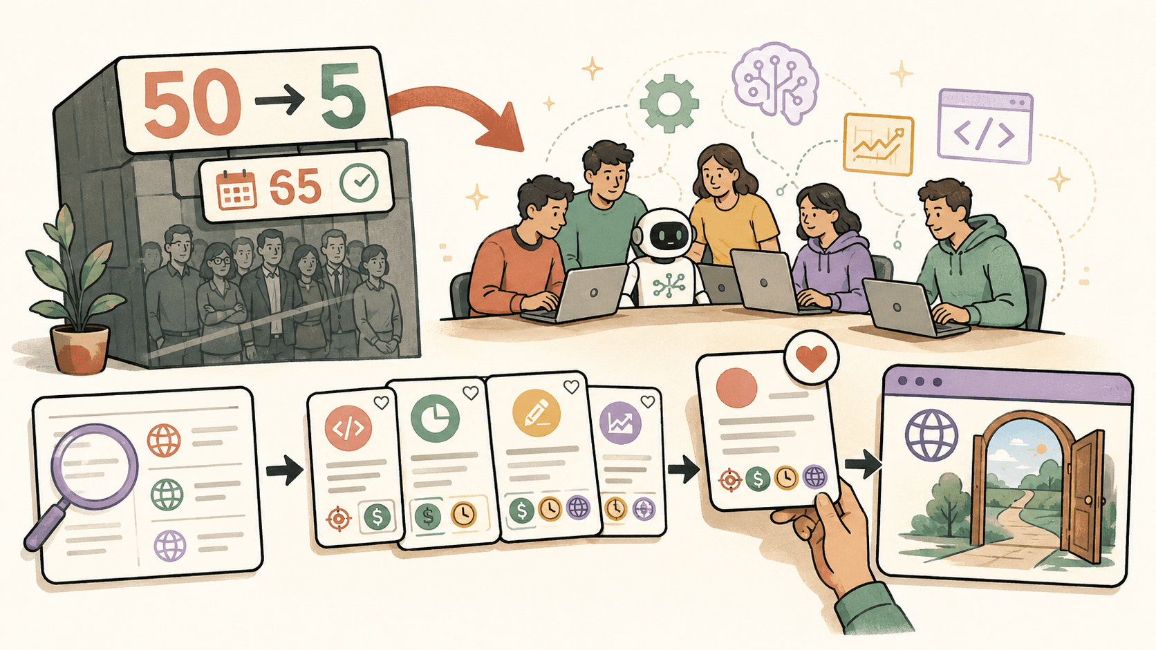Editorial illustration for How to Future-Proof Your Career When AI Replaces Teams
