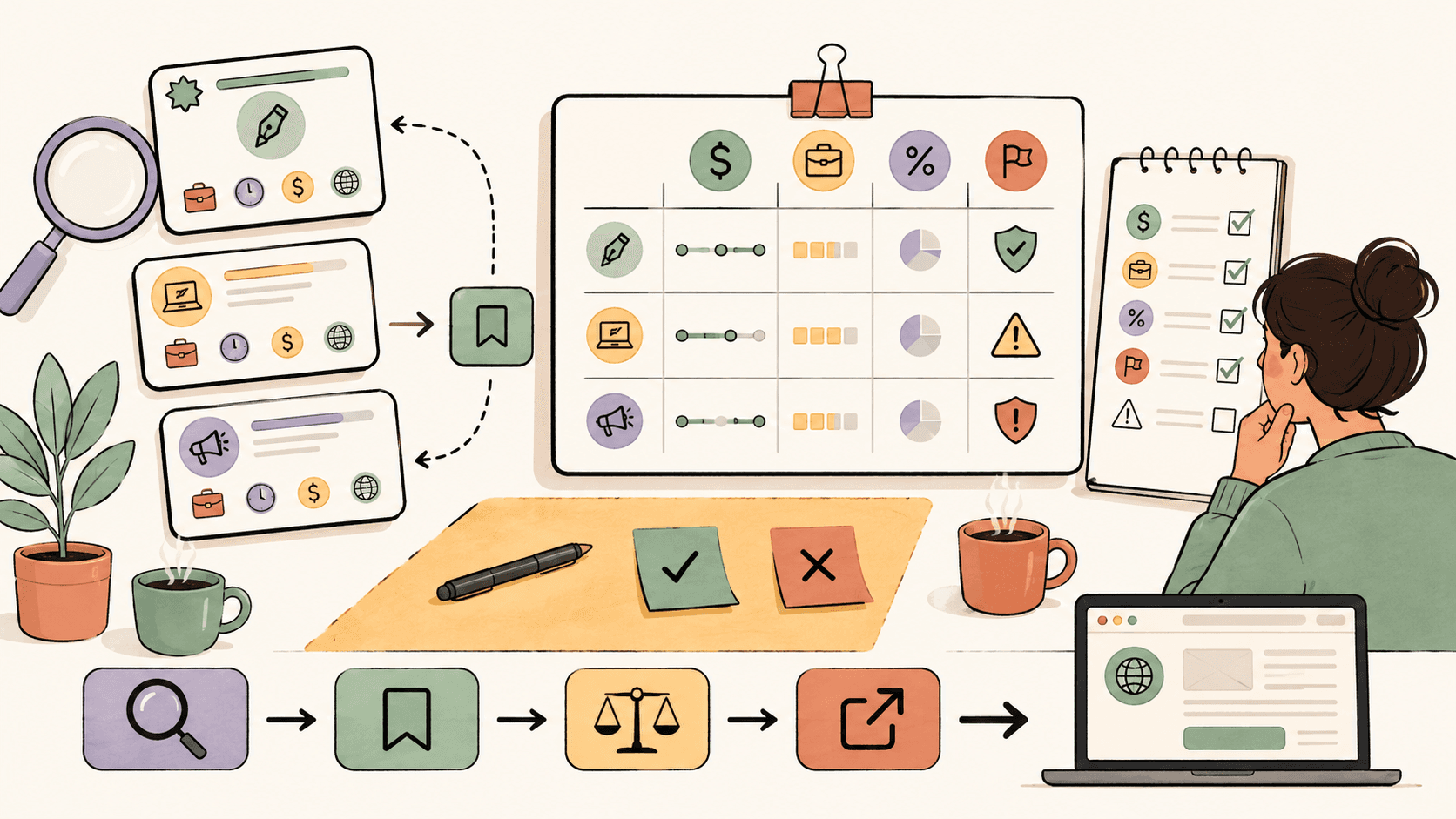 Editorial illustration for How to Compare Contract Opportunities as a Beginner: Pay, Scope, Fees, and Red Flags