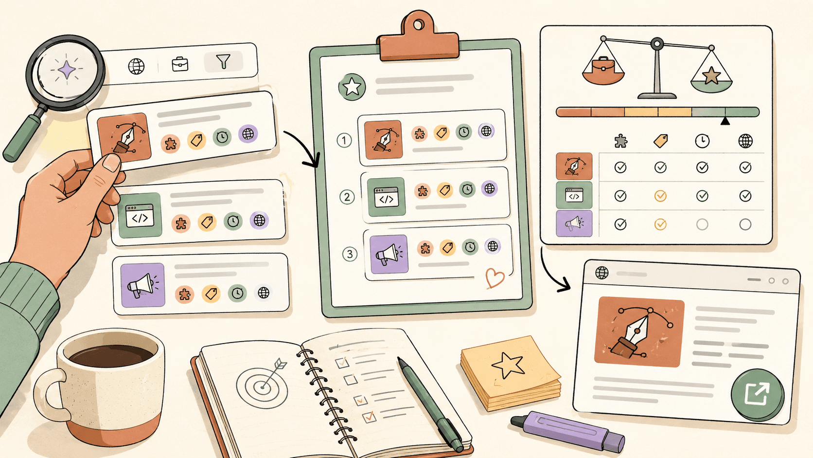 Editorial illustration for How to Create a Shortlist of Freelance Gigs Worth Pitching