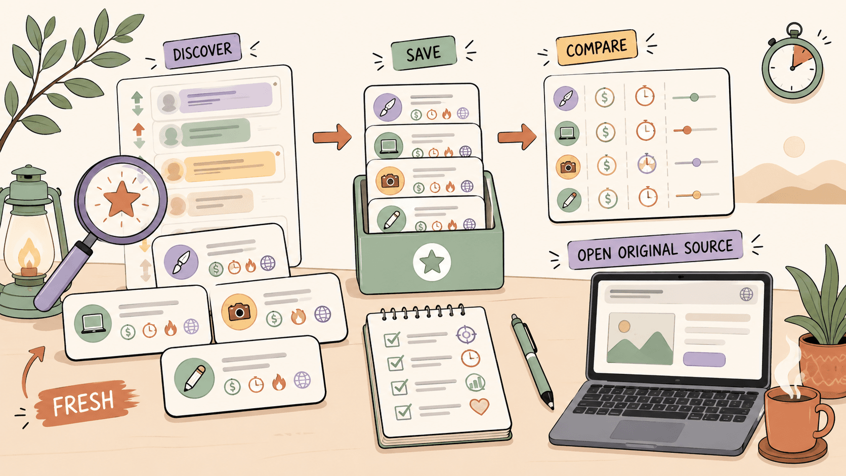 Editorial illustration for How to Discover Fresh Side Gigs Before They Go Cold