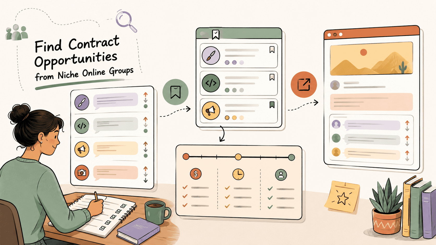 Editorial illustration for How to Find Contract Opportunities from Niche Online Groups