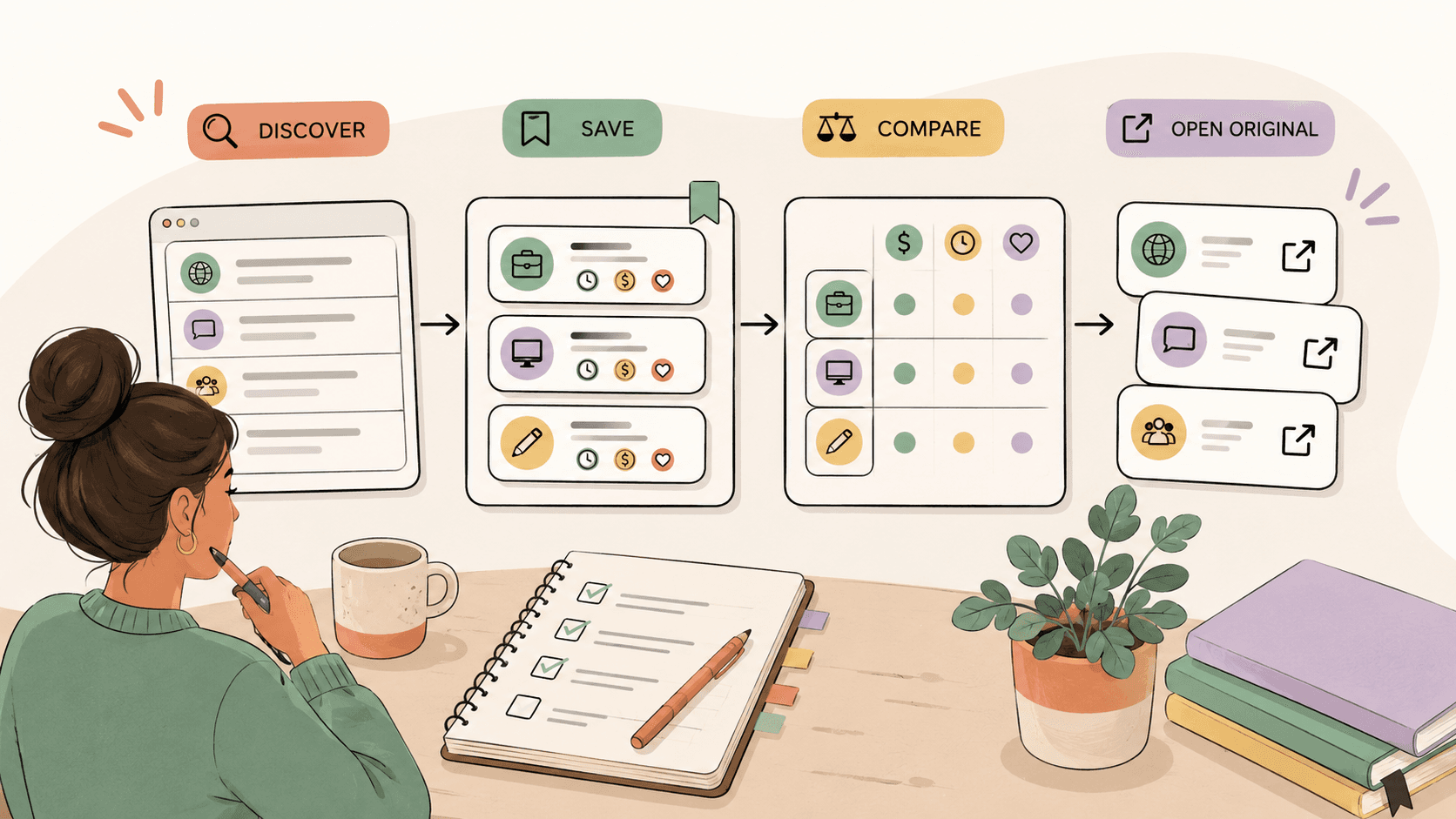 Editorial illustration for How to Find Job Leads as a Beginner Without Refreshing 20 Tabs
