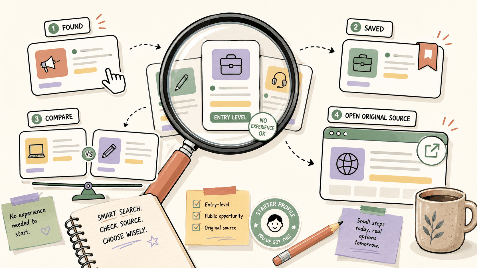 Editorial illustration for How to Find Online Work Opportunities with No Experience — A Practical Guide