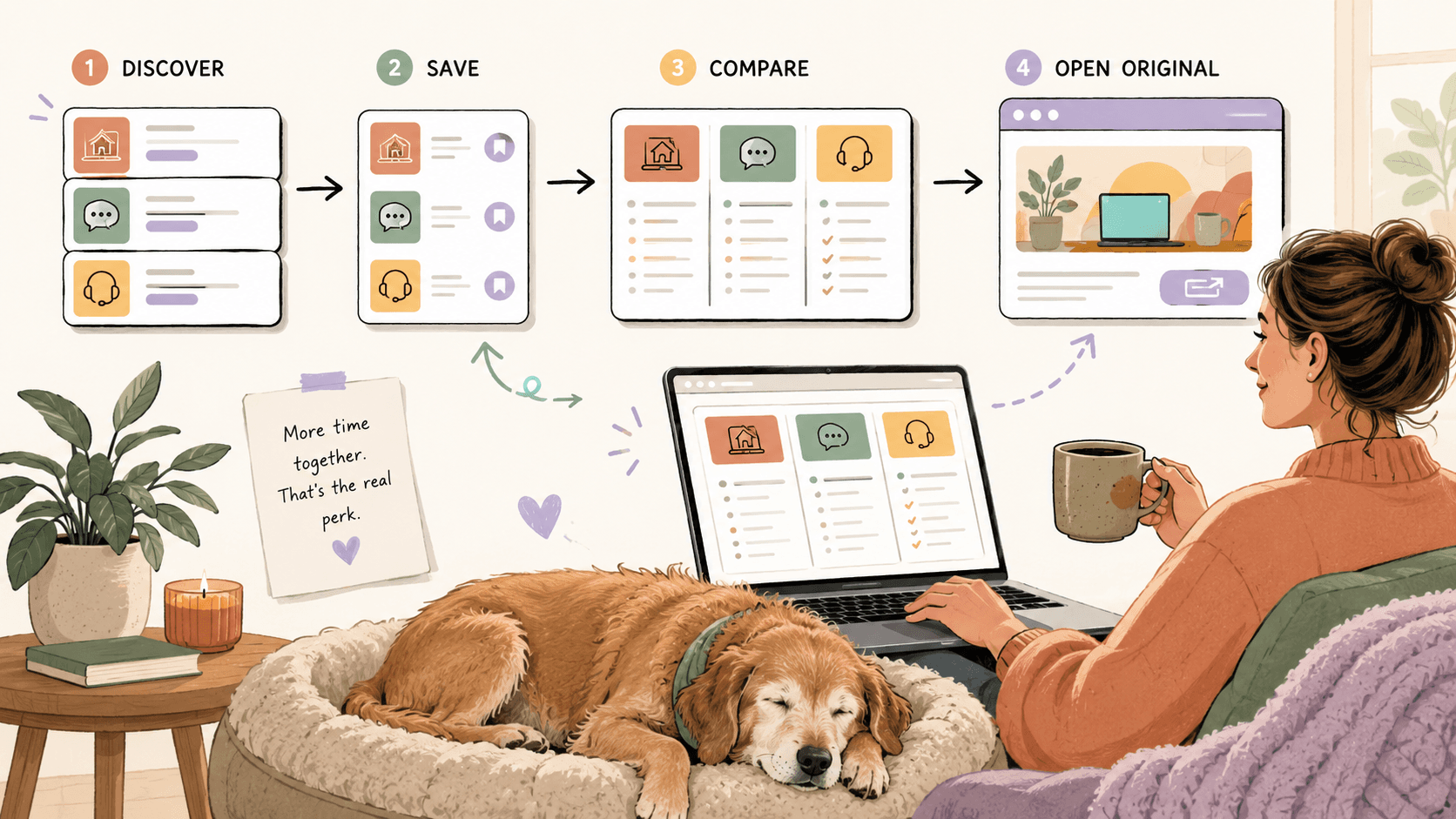 Editorial illustration for How to Find a Remote Job That Lets You Stay Home With Your Pets