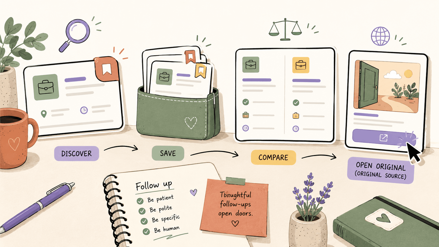 Editorial illustration for How to Follow Up on Job Applications Without Being Annoying
