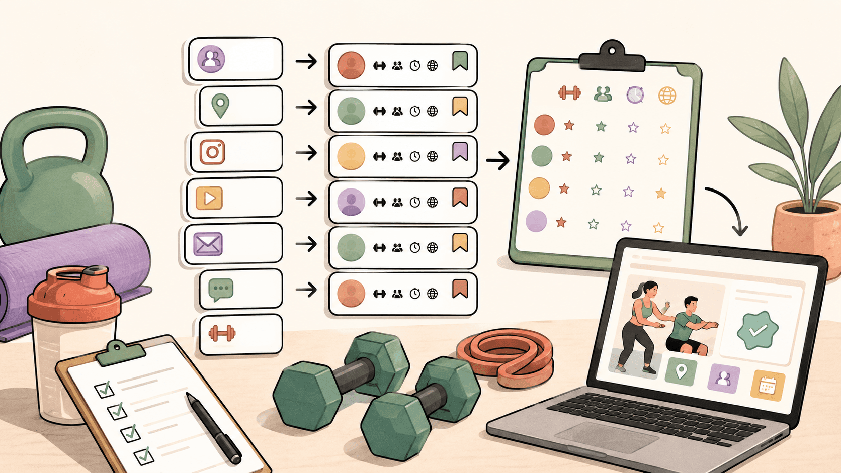Editorial illustration for How to Get Clients as a Personal Trainer: 7 Channels That Actually Produce Bookings