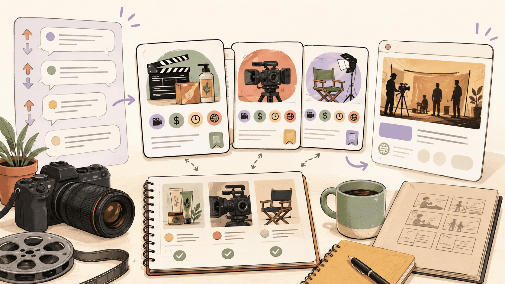 Editorial illustration for How to Get Freelance Clients for Brand, Video, and Film Work