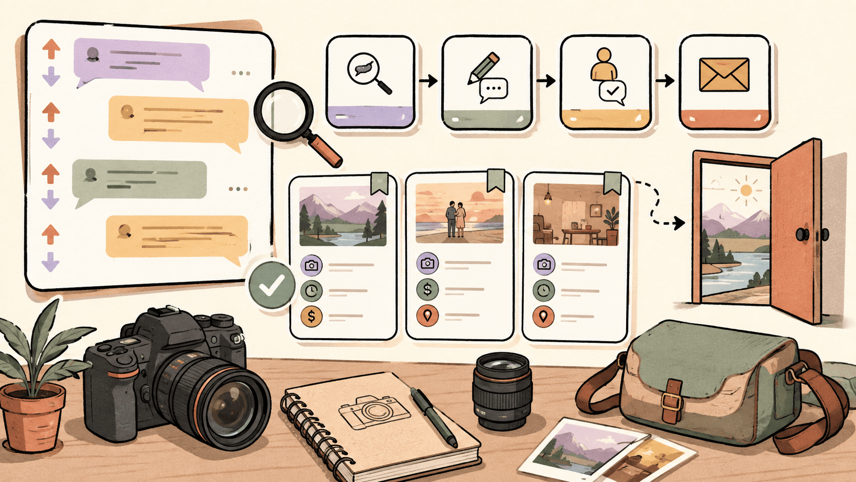 Editorial illustration for How to Get Photography Clients on Reddit: Search, Reply, Qualify, and Follow Up
