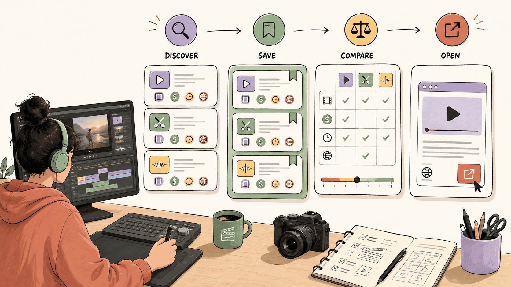 Editorial illustration for How to Get Video Editing Jobs Online