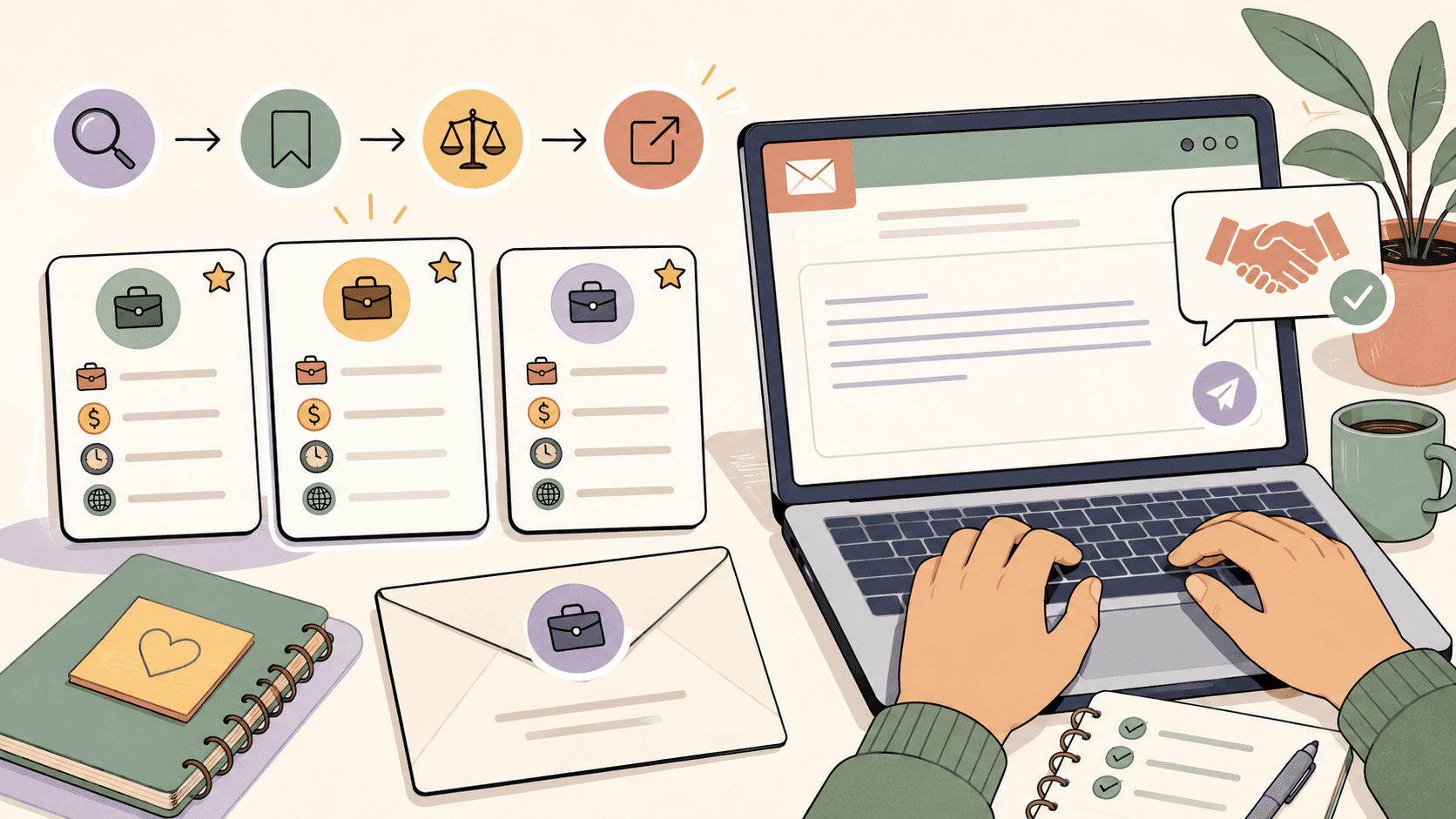 Editorial illustration for How to Negotiate a Job Offer by Email Without Losing the Offer