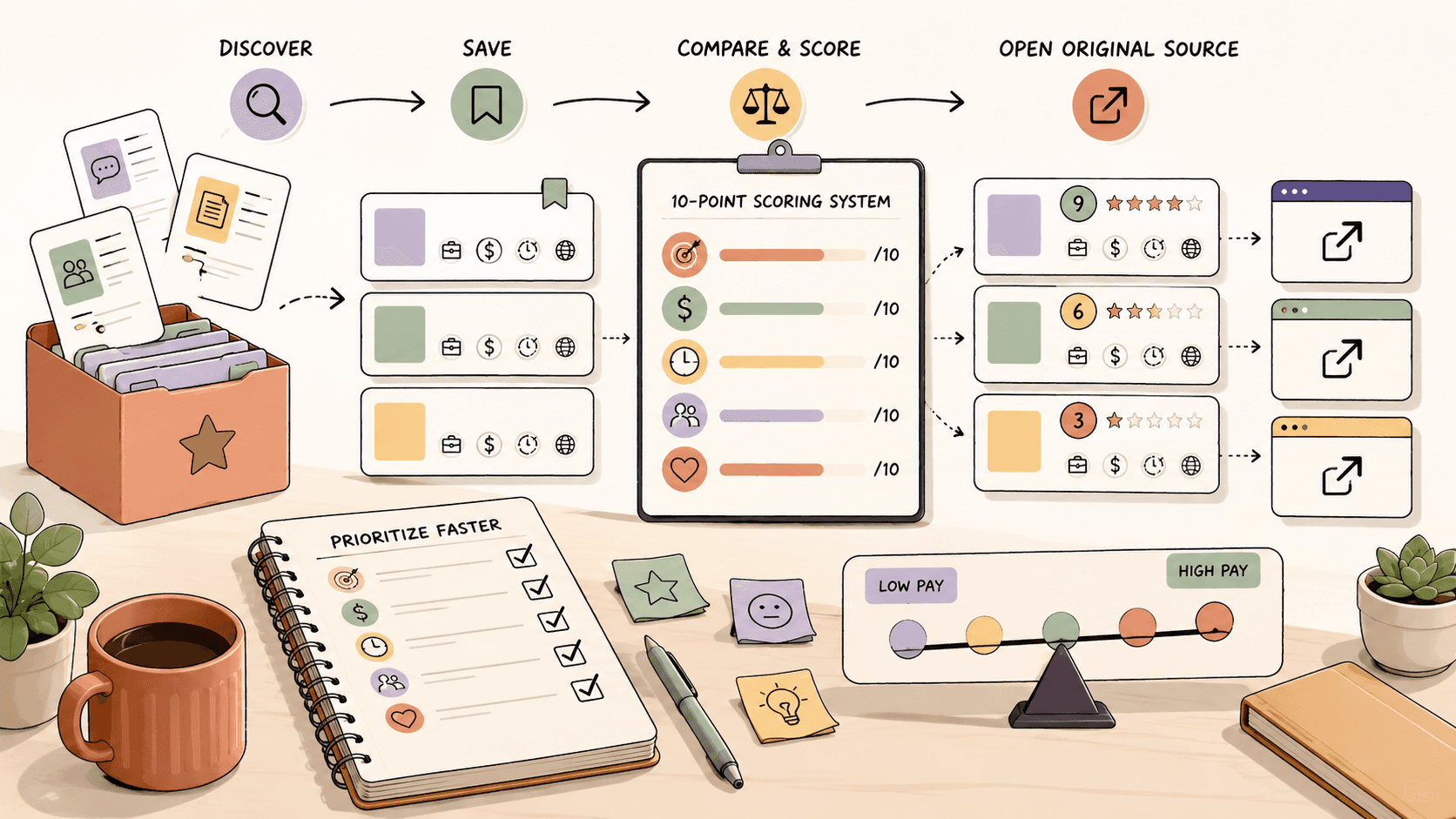 Editorial illustration for How to Prioritize Freelance Leads Faster: A 10-Point Scoring System