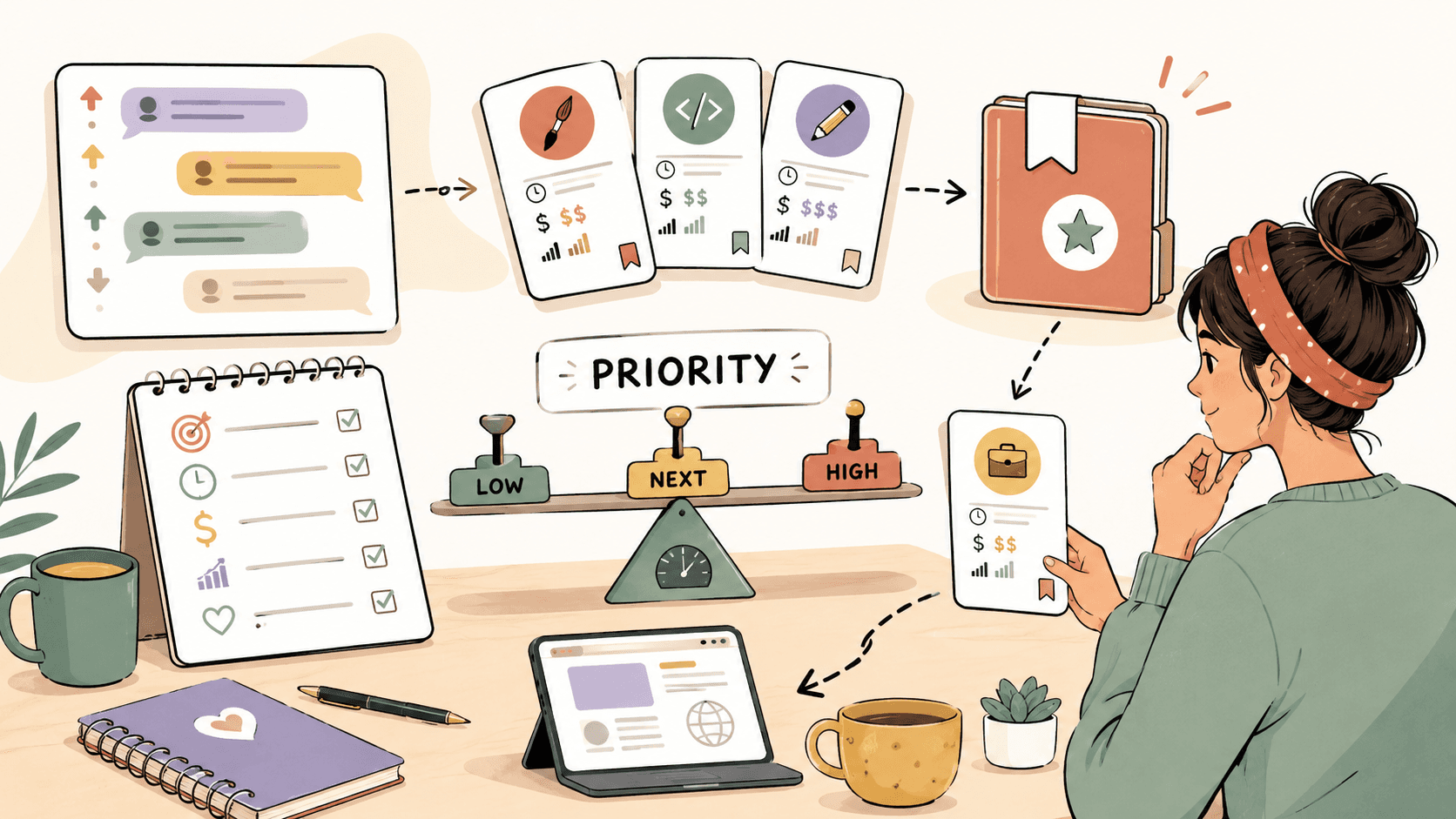 Editorial illustration for How to Prioritize Work Opportunities as a Beginner