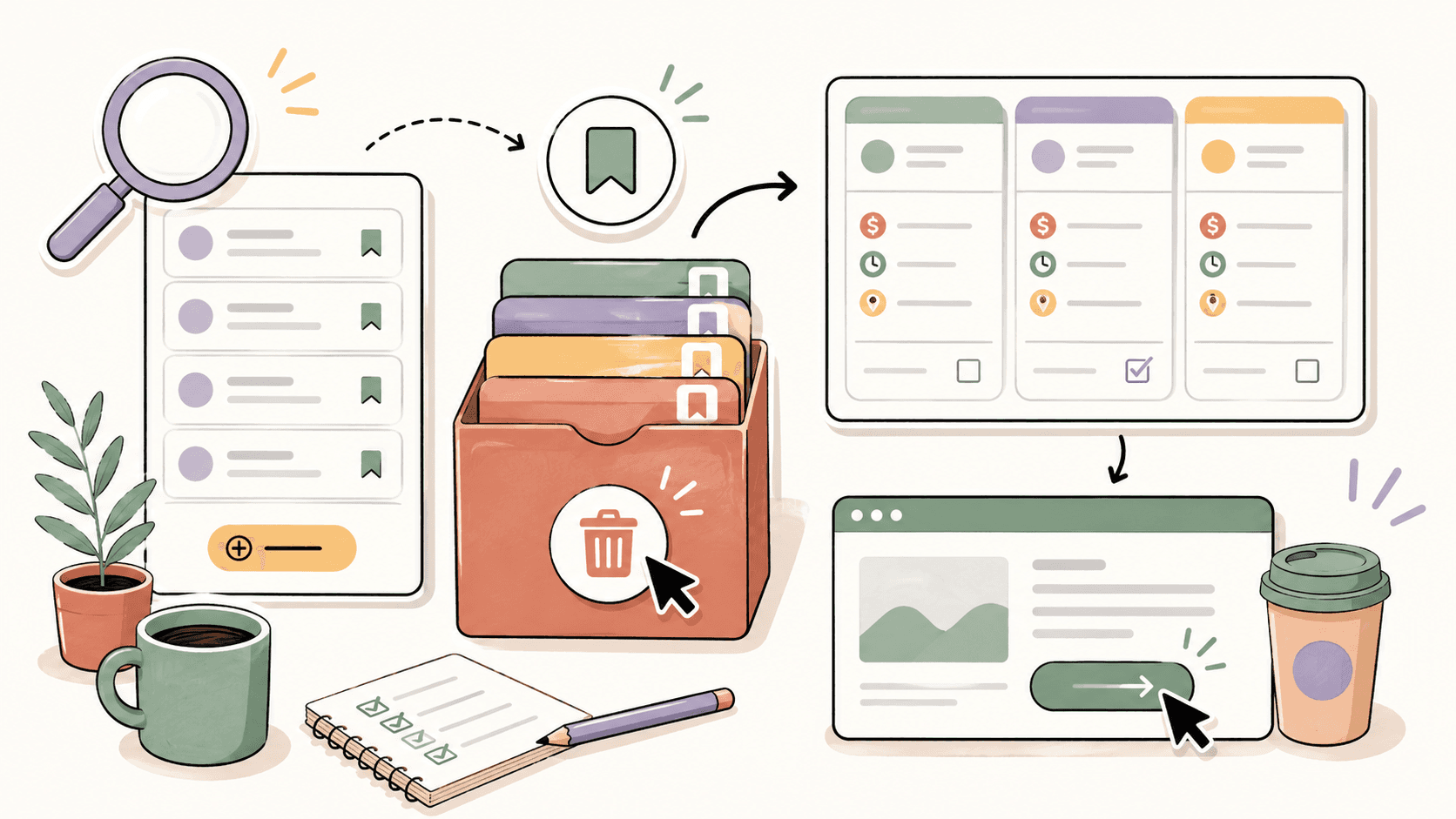 Editorial illustration for How to Remove Saved Searches on Upwork
