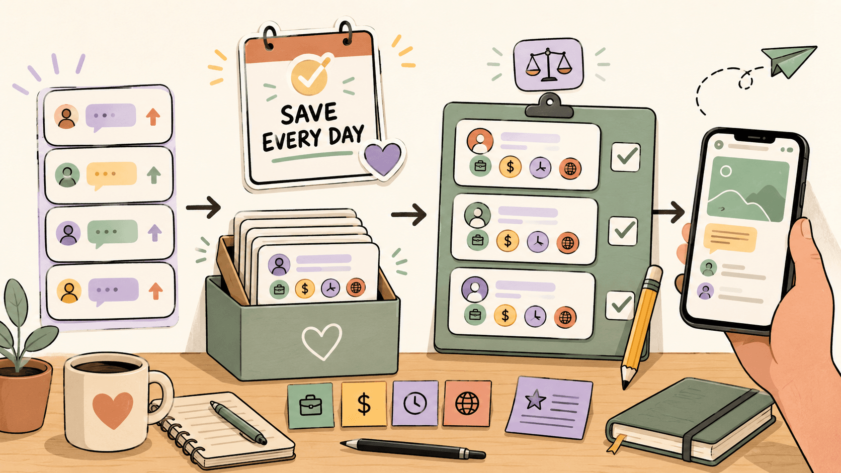 Editorial illustration for How to Save Freelance Leads Every Day Without Losing Good Opportunities