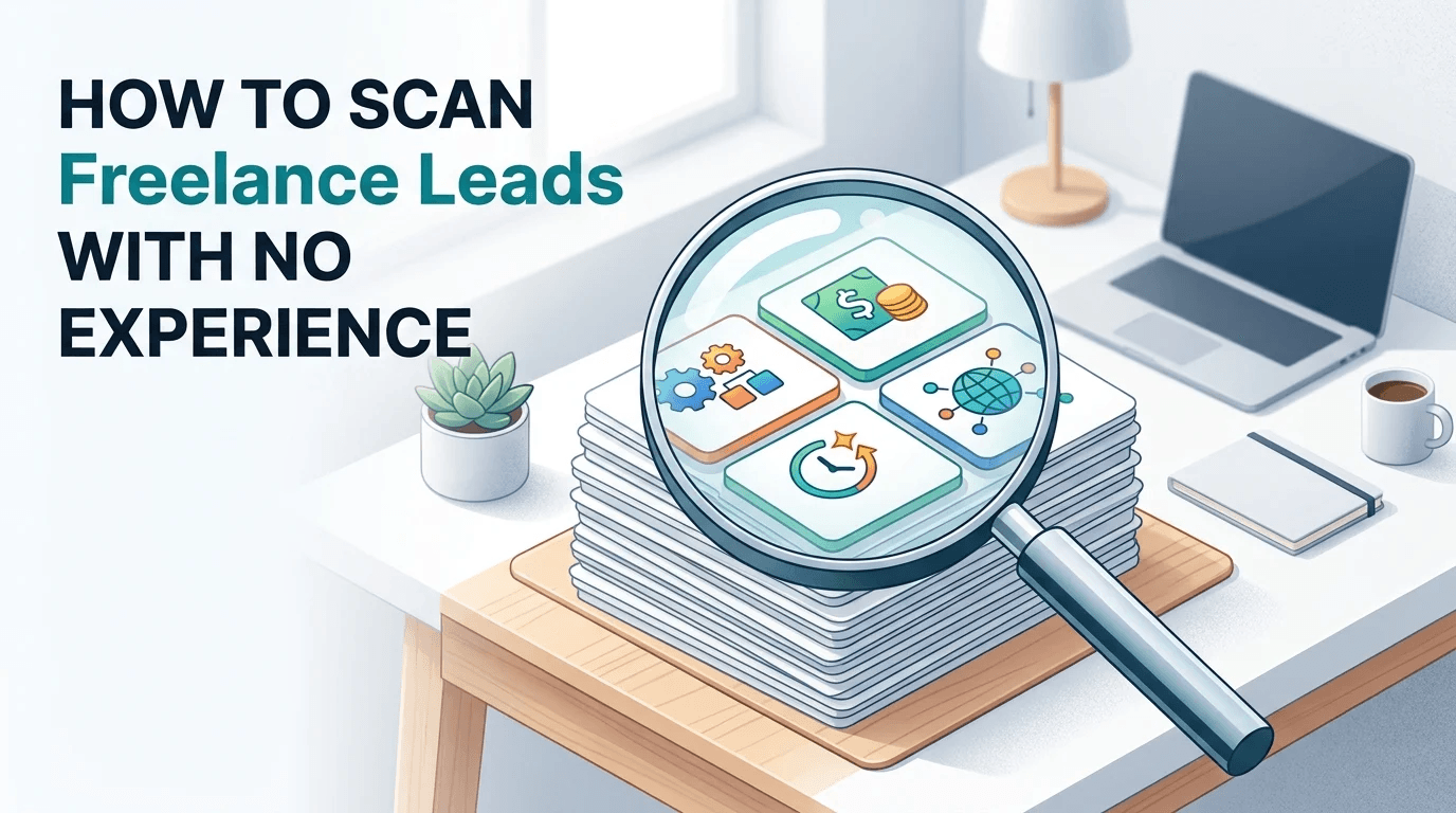Editorial illustration for How to Scan Freelance Leads With No Experience