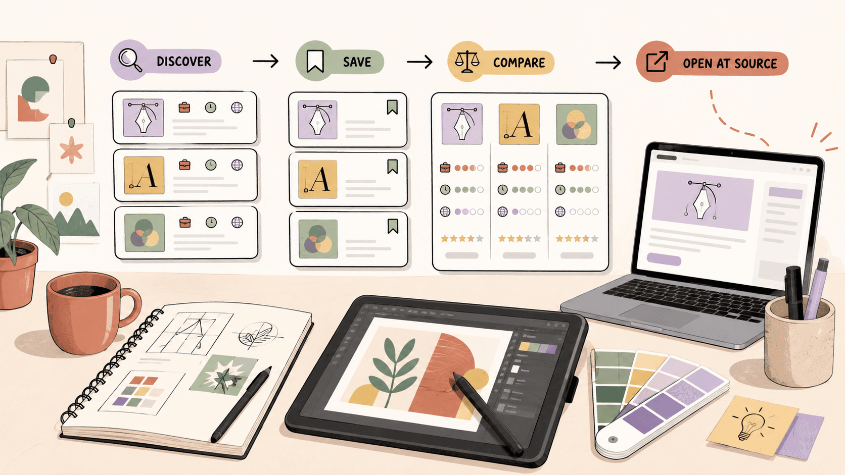 Editorial illustration for How to Start Freelancing as a Graphic Designer