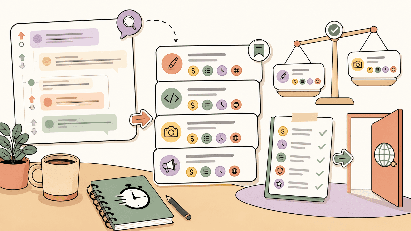 Editorial illustration for How to Track Freelance Gigs Faster
