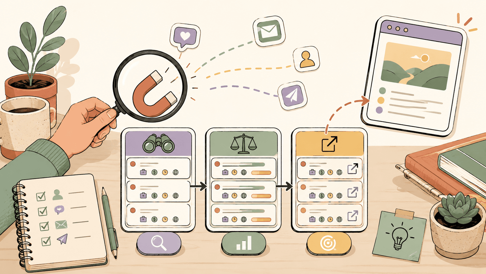 Editorial illustration for How to Track Freelance Work with Real Buyer Intent