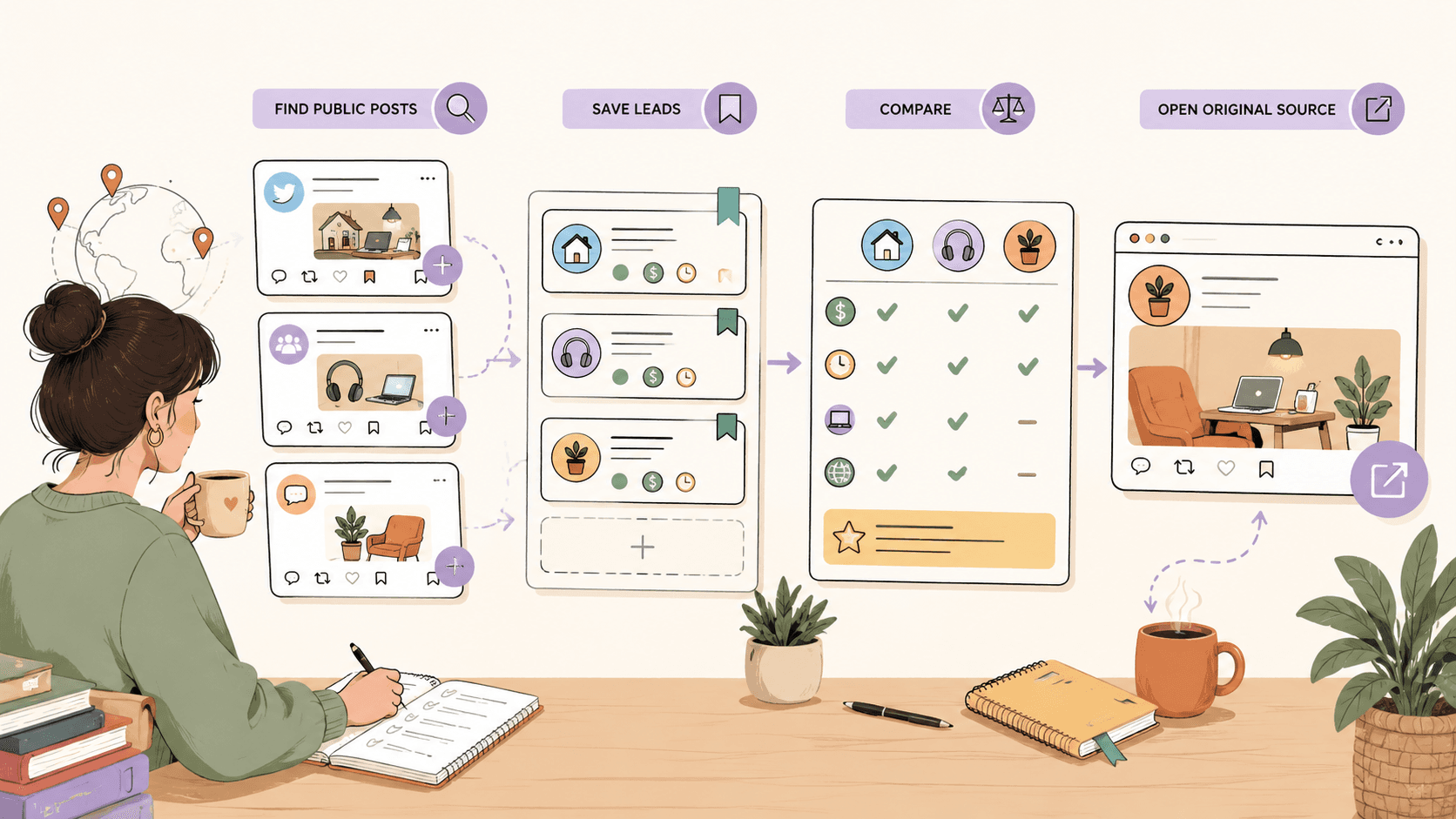 Editorial illustration for How to Track Remote Work Leads from Public Posts
