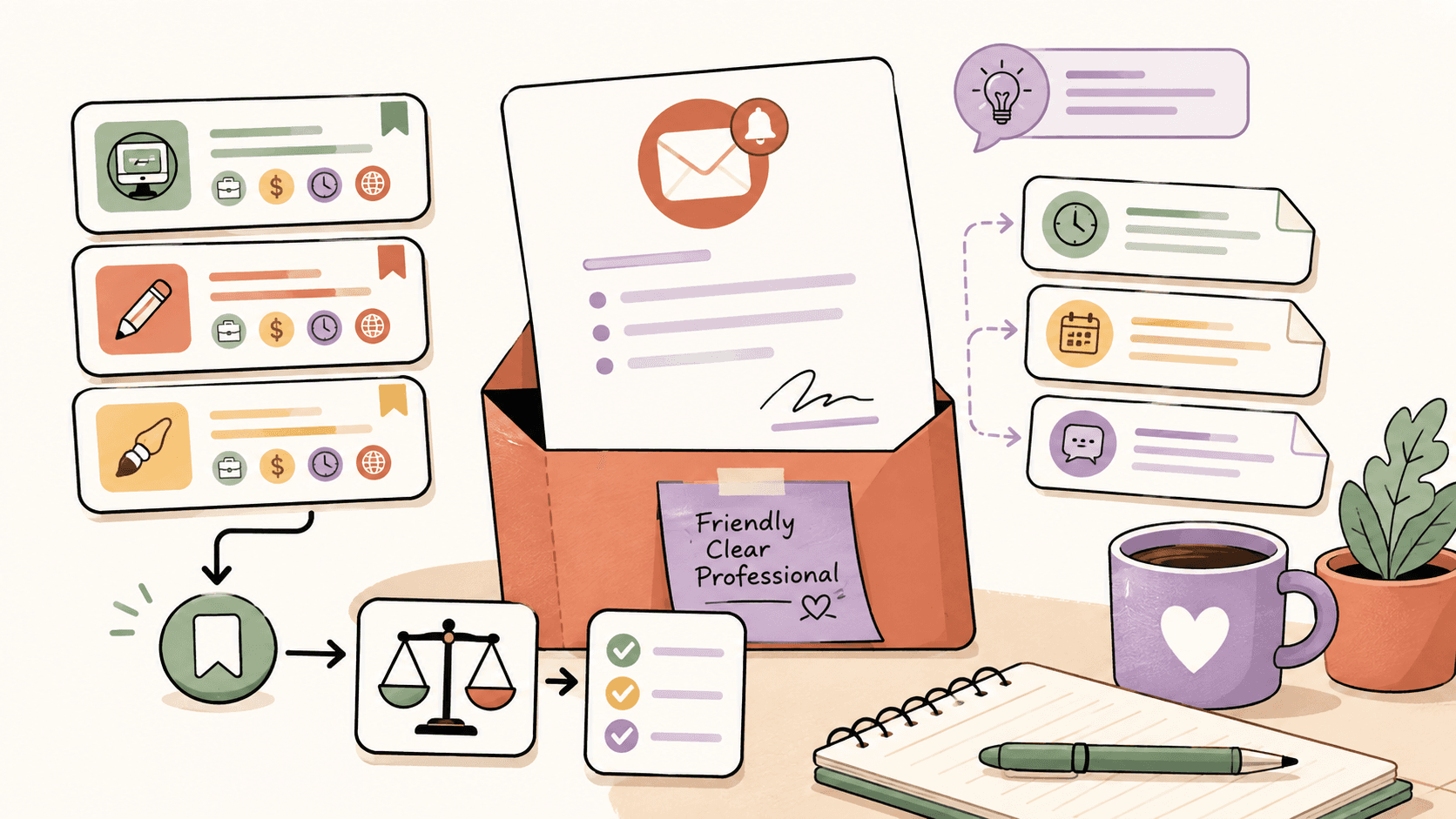 Editorial illustration for How to Write a Late Payment Reminder for Freelance Clients (With Templates)