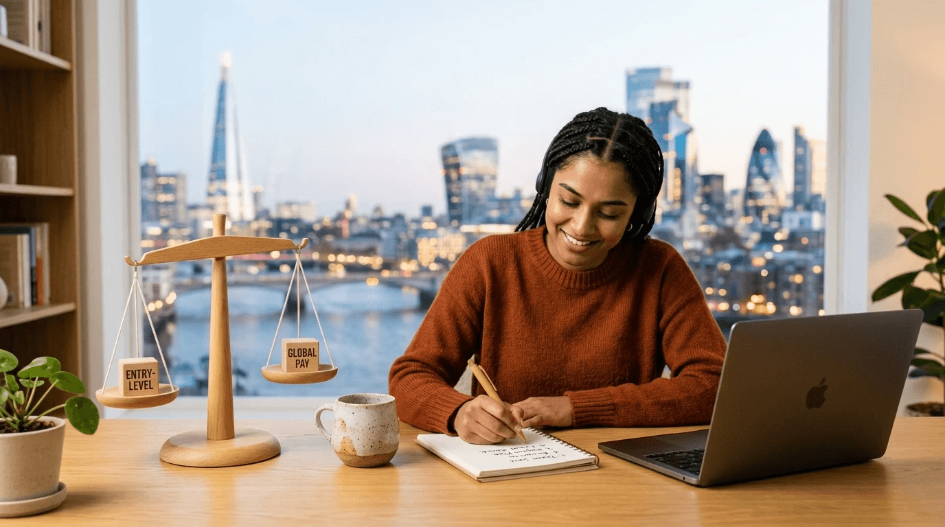 Editorial illustration for International Work-From-Home Jobs With No Experience: 5 Beginner Roles That Hire Worldwide